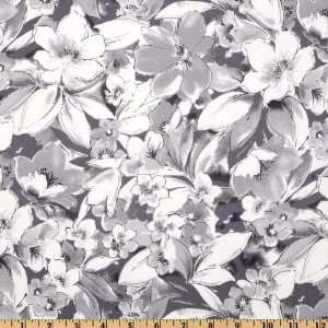  44 Wide Fantasia Floral Explosion Grey/White Fabric By 