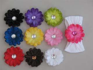 10 small flower clip Lot nylon hair headband baby girl  