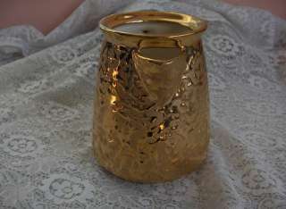 Vintage Ceramic Art Pottery Weeping Bright Gold Pitcher Teapot Vase 24 