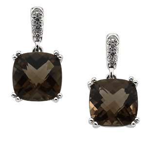White Gold Genuine Checkerboard & 0.04CT Diamond Earrings that weighs 