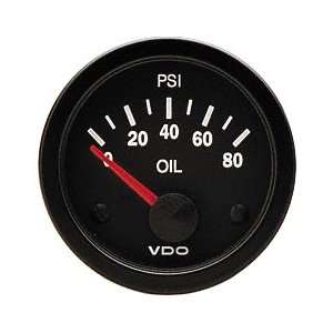 VDO 350104 Vision Style Electrical Oil Pressure Gauge 2 1/16 Diameter 