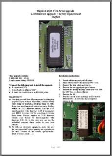 Digitech 2112 2120 VGS Artist 2.30 firmware upgrade EPROM +Battery 