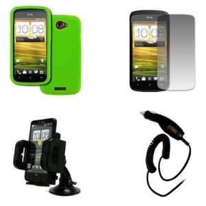  EMPIRE HTC One S Silicone Skin Case Cover (Neon Green 