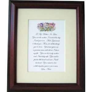    Mother In Law quality framed personalized gift poem
