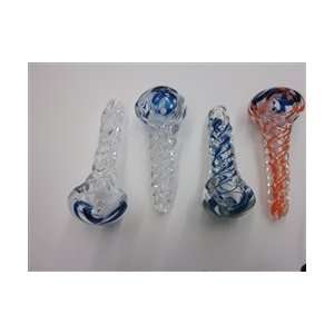    2.5 Mixed Colored Twisted Glass Tobacco Pipe 