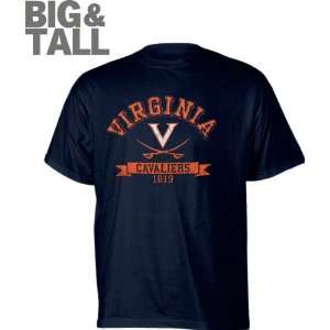  Virginia Cavaliers Navy Distressed Logo Big & Tall T Shirt 