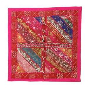   Pretty Zari Old Sari Patch Work Size 40 X 40 Inches