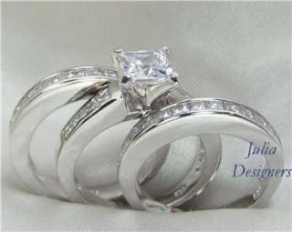 His Hers Engagement Wedding Ring Set, (Women Size 4)  