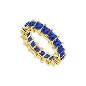    Blue Sapphire Eternity Band  14K Yellow Gold 4.00 CT TGW Jewelry
