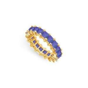    Blue Sapphire Eternity Band  14K Yellow Gold 4.00 CT TGW Jewelry