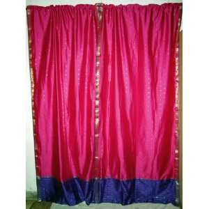  2 Pink Purple Artsilk Sari Window Drapes Curtains Panels 