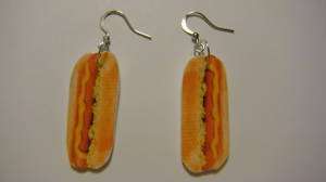 Hotdog Earrings food bun ketchup cookout jewelry summer  