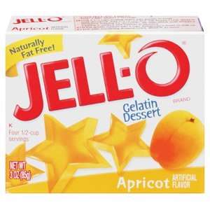 Jell o Apricot Flavor Gelatin 3 oz   24 Unit Pack  Grocery 