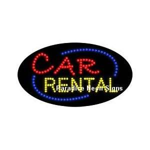  Car Rental LED Sign (Oval)