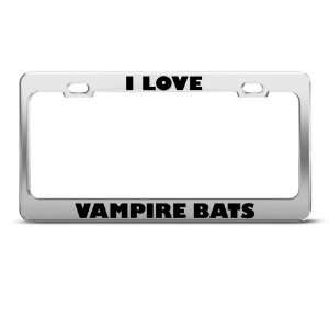 Love Vampire Bats Bat Animal license plate frame Stainless Metal Tag 