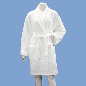   Womens Cotton Terry Clotth Velour Bath robe Bathrobe Robes White
