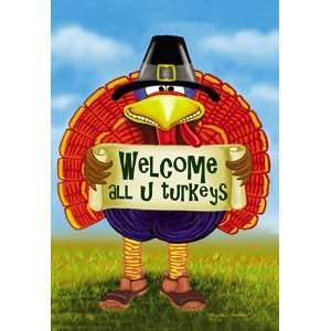    Welcome All U Turkeys Thanksgiving Mini Flag Patio, Lawn & Garden