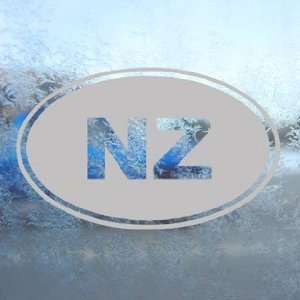  NEW ZEALAND NZ Country Code Euro Ovel Gray Decal Gray 