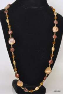 Gorgeous New AMARO Silver Brown Gemstones 32 chain necklace  