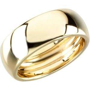  8.00 mm Scooped Inside Round Band in 14k Yellow Gold 
