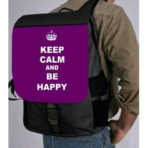  Keep Calm Be Happy   Purple Back Pack   School Bag Bag 