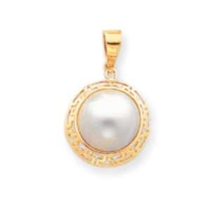  14k Gold 14 15mm Cultured Mabe Pearl Pendant Jewelry