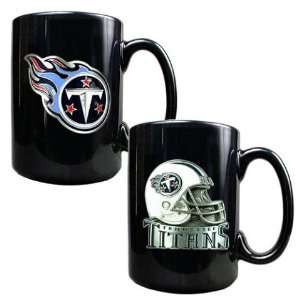  Tennessee Titans NFL 2pc Black Ceramic Coffee Mug Set 