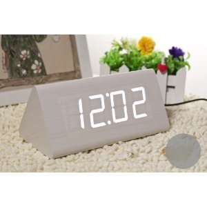  Fuloon Wooden LED Light Clock with Sound Control Function 
