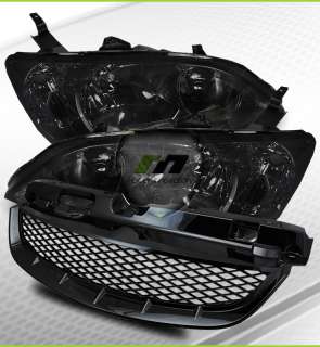 04 05 Civic Smoked Headlights/JDM Type R Sport Grille  