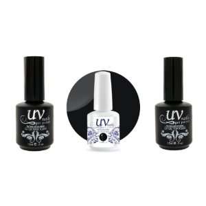UV Nails Soak Off Gel Polish Sexy Goth #200+Base & Top Coat+Aviva Nail 