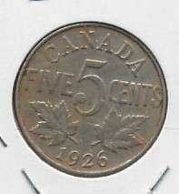 1926 Far 6 Variety Nickel Key Date 5 Cent Coin  