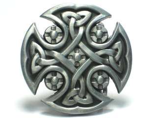 IRISH CELTIC KNOT SHIELD TRIBAL TATTOO ART BELT BUCKLE  