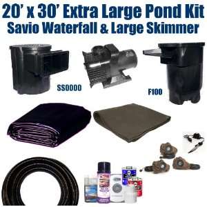 20 x 30 Extra Large Koi Pond Kit 5,200 GPH Pump Savio 