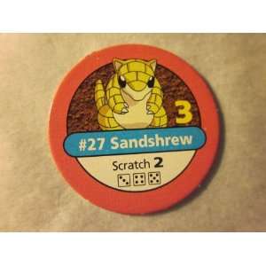 Pokemon Master Trainer 1999 Pokemon Chip Pink #27 Sandshrew 3 Scratch 