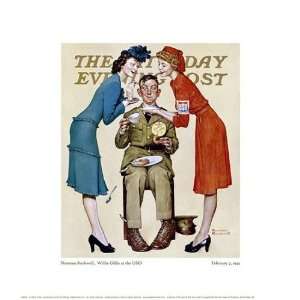 Willie Gillis At The Uso by Norman Rockwell. size 12.5 inches width 