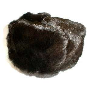  Rabbit Fur Ushanka Hat with Ear Flaps Black Color 62 cm 