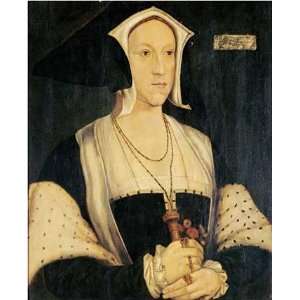  Portrait of Margaret Wotton by Hans Holbein. Size 13.00 X 