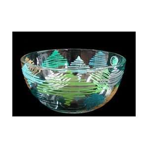  Holiday Forest Design   Hand Painted   Serving Bowl   8 