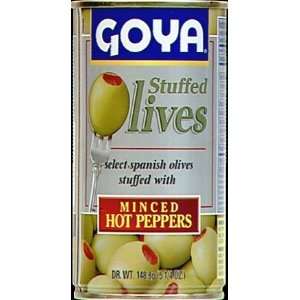 Goya Manzanilla Olives Stuffed with Hot Pimiento 5.25 Once  