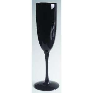 Noritake Palais Black Fluted Champagne, Crystal Tableware  