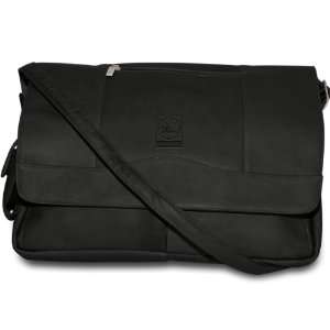  NBA Black Leather Laptop Messenger Bag