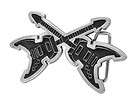 dueling electric guitars belt buckle musician music roc expedited 