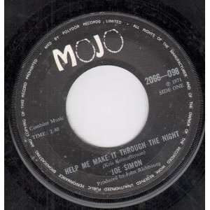   THROUGH THE NIGHT 7 INCH (7 VINYL 45) US MOJO 1971 JOE SIMON Music