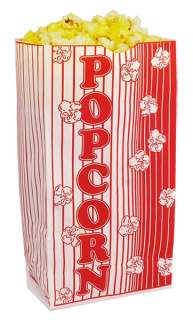 Case of 100 SMALL Individual Popcorn Serving Bags   Standalone Flat 