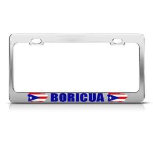  Boricua Puerto Rico Country Metal license plate frame Tag 