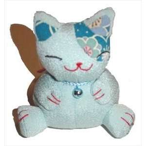  Japanese Soft Lucky Cat Maneki Neko Blue #0065 BL