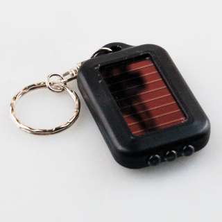 Mini Solar Power Flash Light 3 LED Keychain Torch Light  