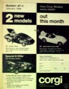 1968 JAMES BOND Corgi Diecast Toy Cars Toyota Model AD  