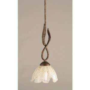 Toltec Lighting 21 755 Leaf Mini Pendant with Gold Ice Glass Shade 