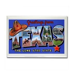 Texas Greetings Vintage Rectangle Magnet by   